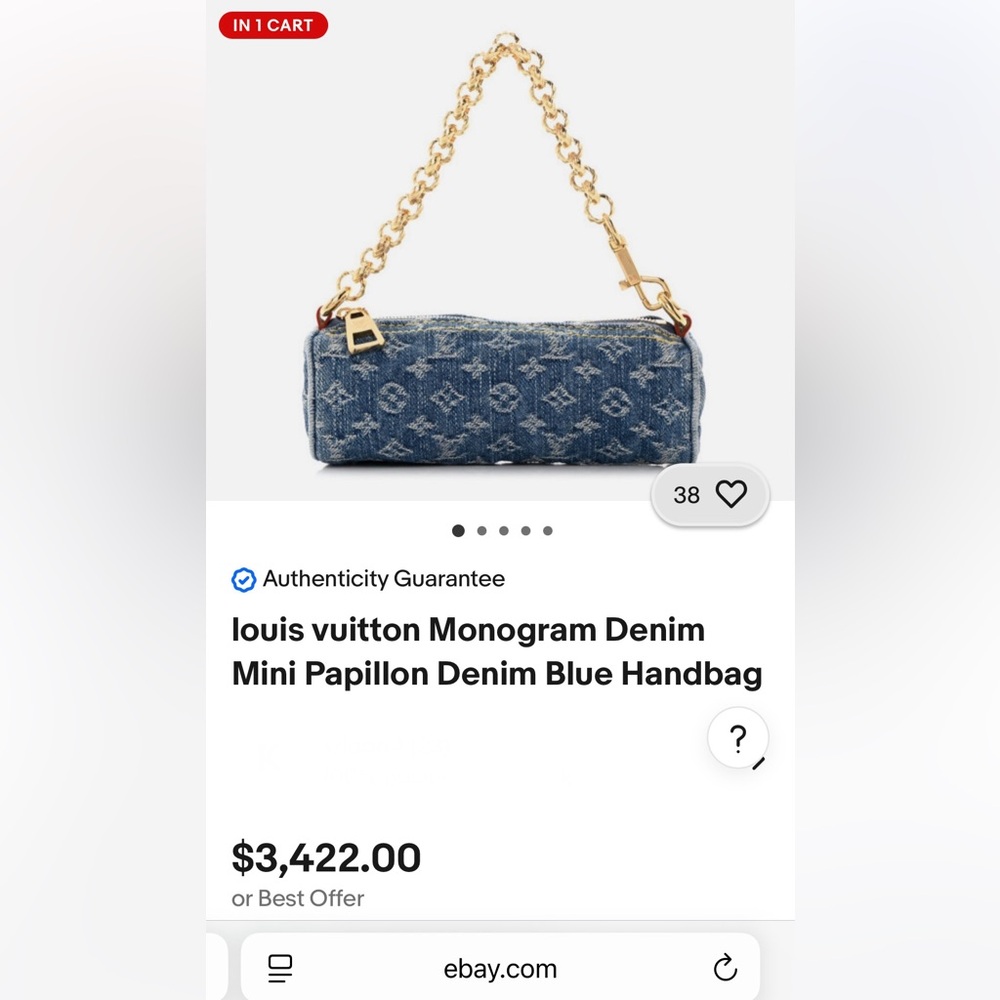 Auth LV Mini • Louis Vuitton Denim Papillon Limited Edition AUTHENTIC Blossom - Picture 6 of 6